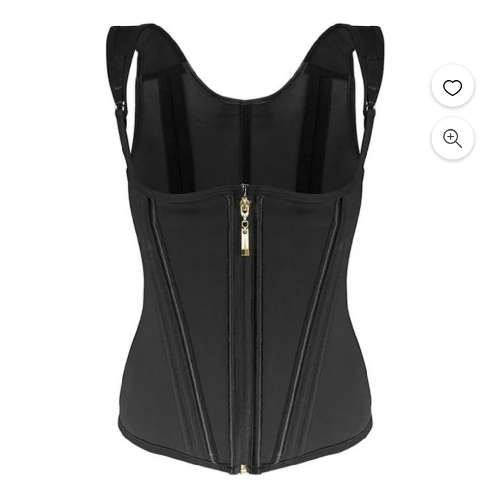 Black DAUS WAIST TRIANER CORSET Chincher Slimmer Shapewear M Zipper Corset Top